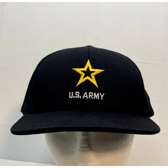 U.S. Army hat cap one size 7" strap back Union Wear SEIU made USA black - Picture 1 of 7